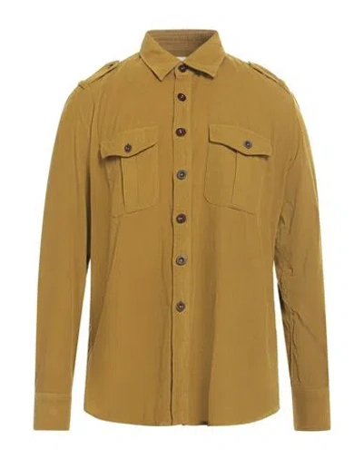 Pt Torino Man Shirt Mustard Size 16 Cotton In Yellow