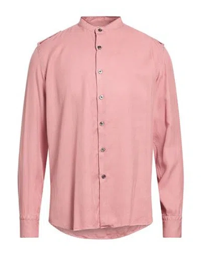 Pt Torino Man Shirt Pink Size 15 ¾ Lyocell In Brown