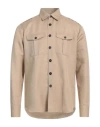 Pt Torino Man Shirt Beige Size 15 ¾ Linen, Cotton In Beige