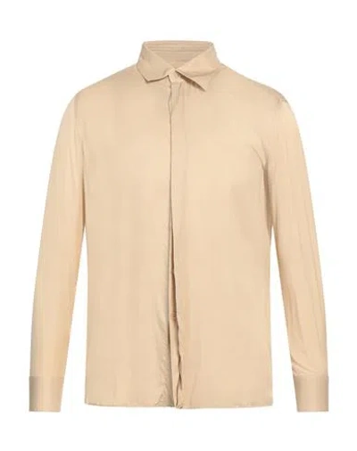 Pt Torino Man Shirt Sand Size 15 Viscose In Beige