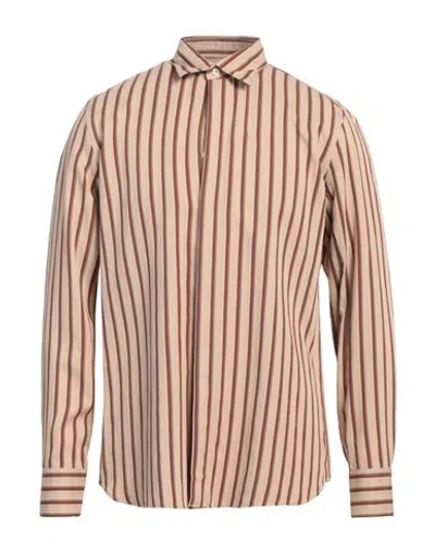 Pt Torino Man Shirt Sand Size 15 ¾ Viscose, Polyamide In Beige