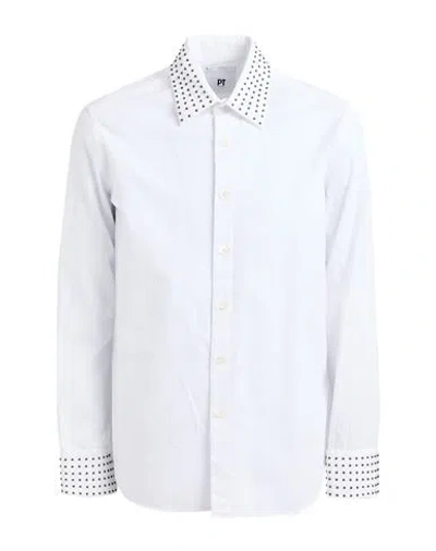 Pt Torino Man Shirt White Size 15 ¾ Cotton In Multi