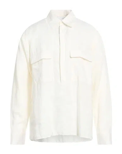 Pt Torino Man Shirt White Size 17 ½ Linen In Neutral