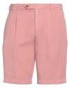 Pt Torino Man Shorts & Bermuda Shorts Antique Rose Size 34 Lyocell, Linen, Cotton In Pink