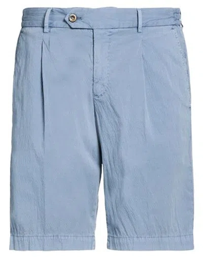 Pt Torino Man Shorts & Bermuda Shorts Azure Size 38 Cotton, Elastane In Blue
