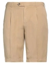 Pt Torino Man Shorts & Bermuda Shorts Beige Size 34 Lyocell, Linen, Cotton
