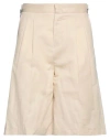 Pt Torino Man Shorts & Bermuda Shorts Beige Size 38 Cotton, Linen