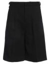 Pt Torino Man Shorts & Bermuda Shorts Black Size 38 Viscose, Linen, Elastane