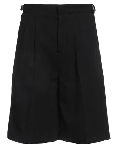 Pt Torino Man Shorts & Bermuda Shorts Black Size 38 Viscose, Linen, Elastane