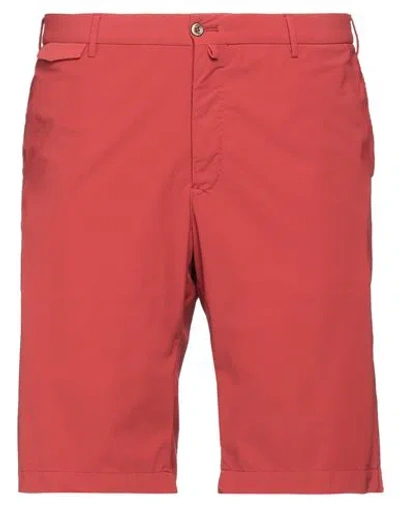 Pt Torino Man Shorts & Bermuda Shorts Brick Size 42 Polyamide, Elastane In Red