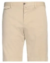 Pt Torino Man Shorts & Bermuda Shorts Cream Size 36 Cotton, Elastane In Sand