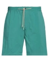 Pt Torino Man Shorts & Bermuda Shorts Green Size 36 Cotton, Polyamide, Elastane In Green