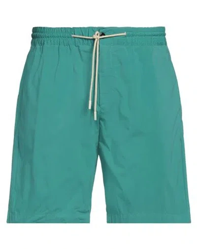 Pt Torino Man Shorts & Bermuda Shorts Green Size 36 Cotton, Polyamide, Elastane