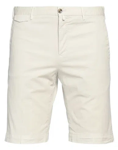 Pt Torino Man Shorts & Bermuda Shorts Ivory Size 36 Cotton, Elastane In White