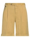 Pt Torino Man Shorts & Bermuda Shorts Marigold Size 42 Linen, Cotton, Elastane In Yellow