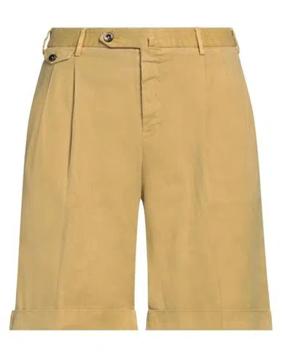 Pt Torino Man Shorts & Bermuda Shorts Marigold Size 42 Linen, Cotton, Elastane In Yellow