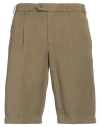 Pt Torino Man Shorts & Bermuda Shorts Military Green Size 34 Lyocell, Linen, Cotton