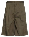 Pt Torino Man Shorts & Bermuda Shorts Military Green Size 38 Cotton, Linen