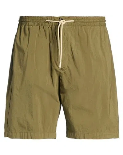 Pt Torino Man Shorts & Bermuda Shorts Military Green Size 42 Cotton, Polyamide, Elastane