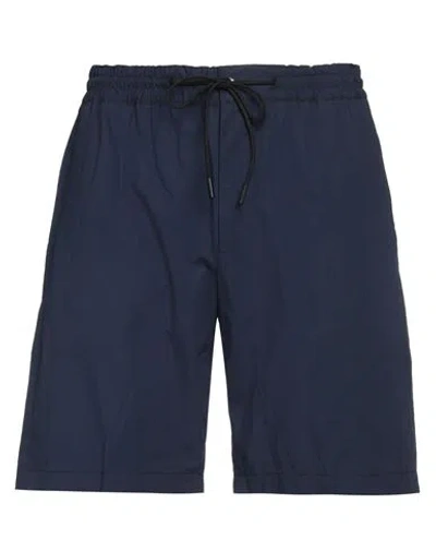 Pt Torino Man Shorts & Bermuda Shorts Navy Size 38 Cotton, Elastane