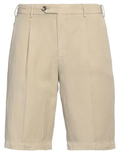 Pt Torino Lyocell Blend Herringbone Shorts In Neutral