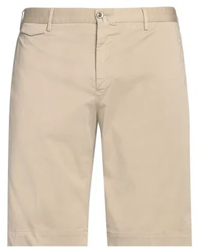Pt Torino Man Shorts & Bermuda Shorts Sand Size 40 Cotton, Elastane In Beige