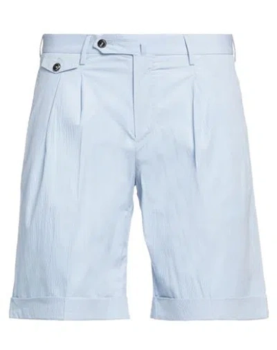 Pt Torino Man Shorts & Bermuda Shorts Sky Blue Size 36 Cotton, Lyocell, Elastane