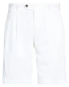 Pt Torino Man Shorts & Bermuda Shorts White Size 30 Cotton, Elastane