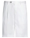 Pt Torino Man Shorts & Bermuda Shorts White Size 28 Lyocell, Linen, Cotton