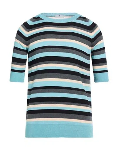 Pt Torino Man Sweater Azure Size 40 Cotton, Viscose In Blue