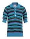 Pt Torino Man Sweater Azure Size 42 Cotton, Viscose In Blue