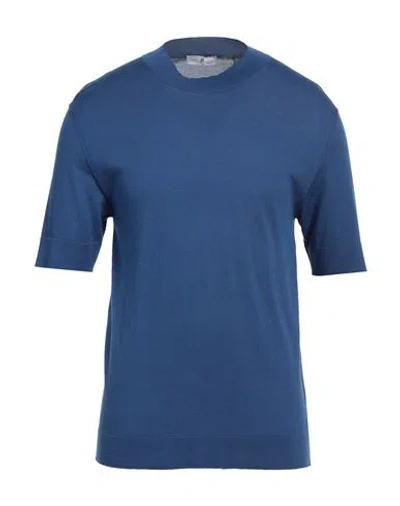 Pt Torino Man Sweater Blue Size 42 Cotton, Silk