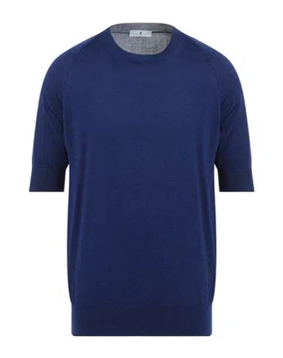 Pt Torino Man Sweater Blue Size 42 Cotton, Viscose In Blue