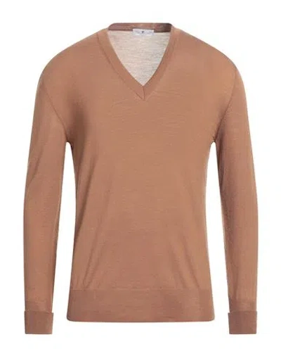 Pt Torino Man Sweater Brown Size 42 Virgin Wool