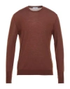 Pt Torino Man Turtleneck Brown Size 44 Virgin Wool
