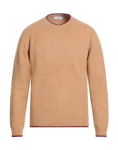 Pt Torino Man Sweater Camel Size 38 Virgin Wool, Cashmere In Beige