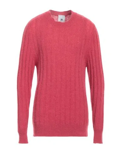Pt Torino Man Sweater Coral Size 42 Alpaca Wool, Polyamide, Wool In Pink