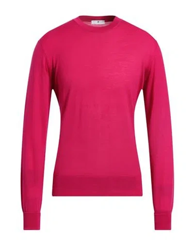 Pt Torino Man Sweater Fuchsia Size 46 Virgin Wool In Pink