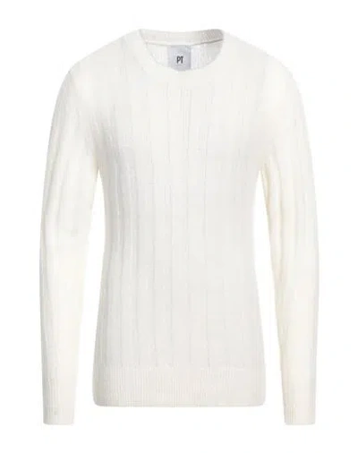 Pt Torino Man Sweater Ivory Size 42 Alpaca Wool, Polyamide, Wool In White