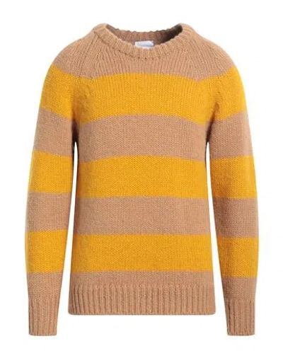 Pt Torino Man Sweater Mustard Size 44 Wool, Alpaca Wool, Acrylic In Yellow