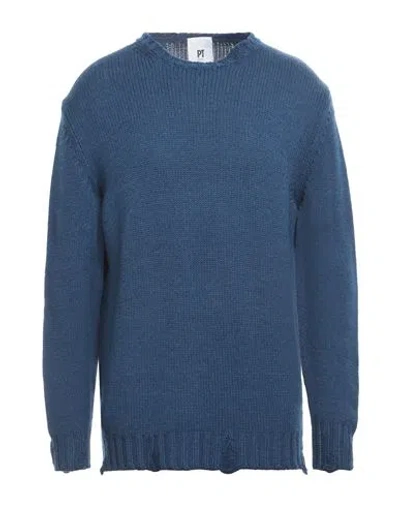Pt Torino Man Sweater Navy Blue Size 42 Virgin Wool