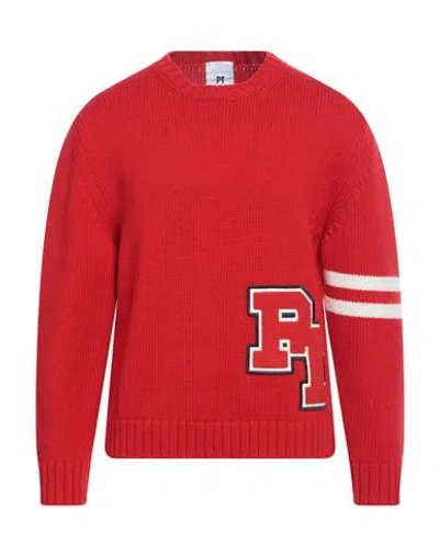 Pt Torino Man Sweater Red Size 42 Virgin Wool