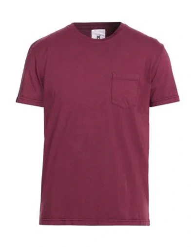 Pt Torino Man T-shirt Burgundy Size 38 Cotton In Red