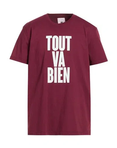 Pt Torino Man T-shirt Burgundy Size 40 Cotton In Red