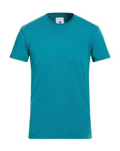 Pt Torino Man T-shirt Deep Teal Size 36 Cotton In Blue