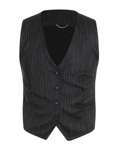 Pt Torino Man Tailored Vest Black Size 36 Virgin Wool
