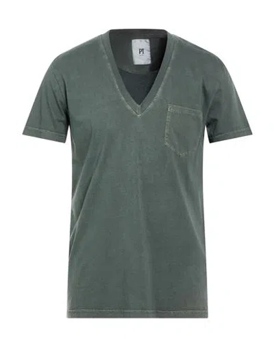 Pt Torino Man T-shirt Military Green Size 38 Cotton