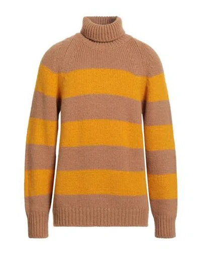 Pt Torino Man Turtleneck Camel Size 40 Wool, Alpaca Wool, Acrylic In Sand