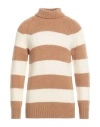 Pt Torino Man Turtleneck Camel Size 42 Wool, Alpaca Wool, Acrylic In Camel