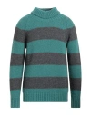 Pt Torino Man Turtleneck Deep Teal Size 40 Wool, Alpaca Wool, Acrylic In Green